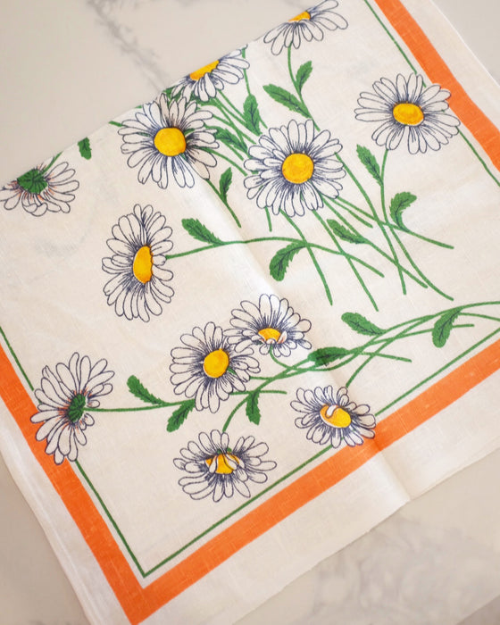 Green and Orange Daisy Kitchen Towels