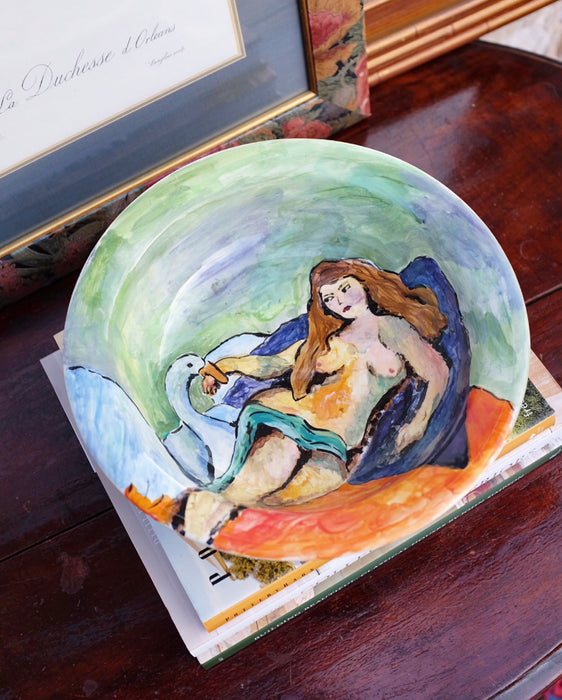 Leda and the Swan Painted Bowl