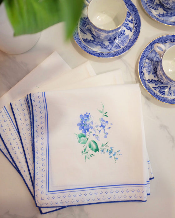 Blue and White Floral Napkins