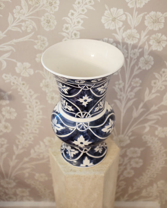 Urn Shaped Blue and White Vase