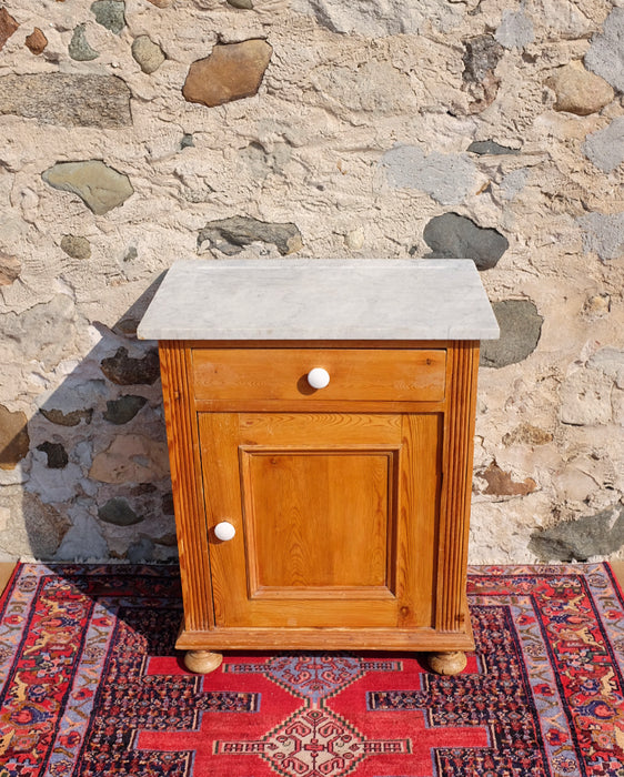 Pine Cabinet with Marble Top