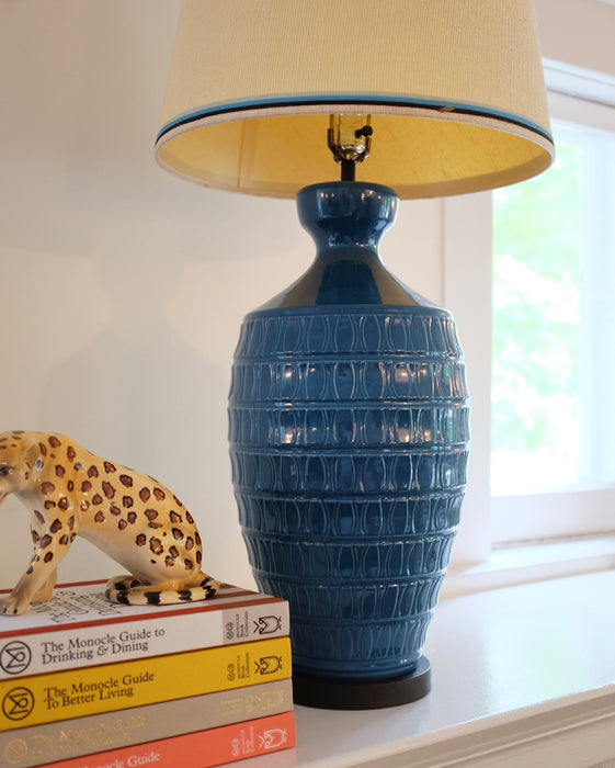 Pair of Large Blue MCM Table Lamps