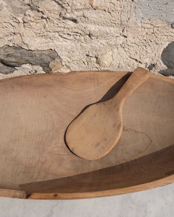 Antique Dough Bowl with Butter Paddle