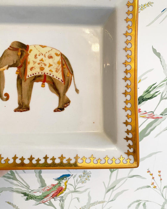 Elephant Dish with Gold Trim
