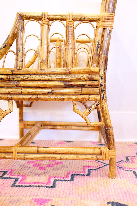 Burnt Bamboo Chinese Chippendale Chair