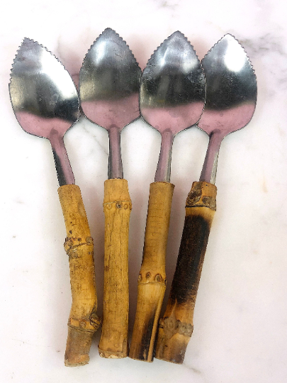 Set of 4 Bamboo Grapefruit Spoons