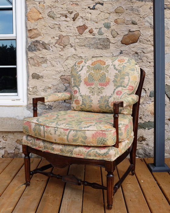 Large Vintage Upholstered Accent Chair