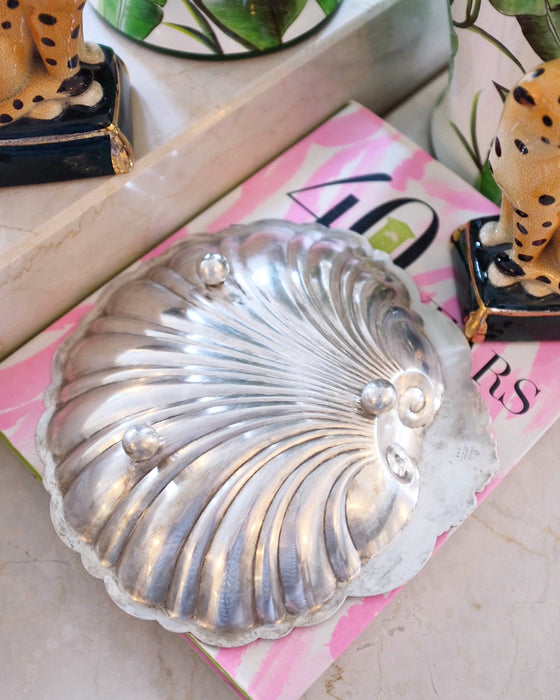 Sheffield Reproduction Silver Plate Shell Serving Dish