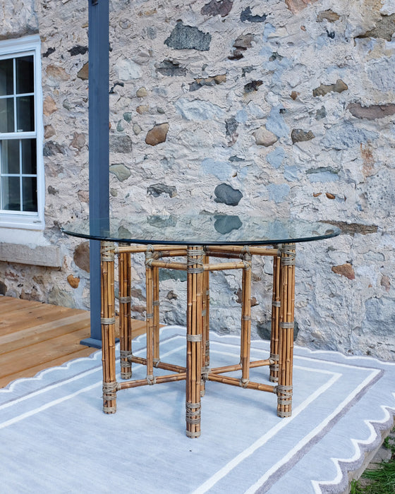 McGuire Bamboo Base Table with Glass Top