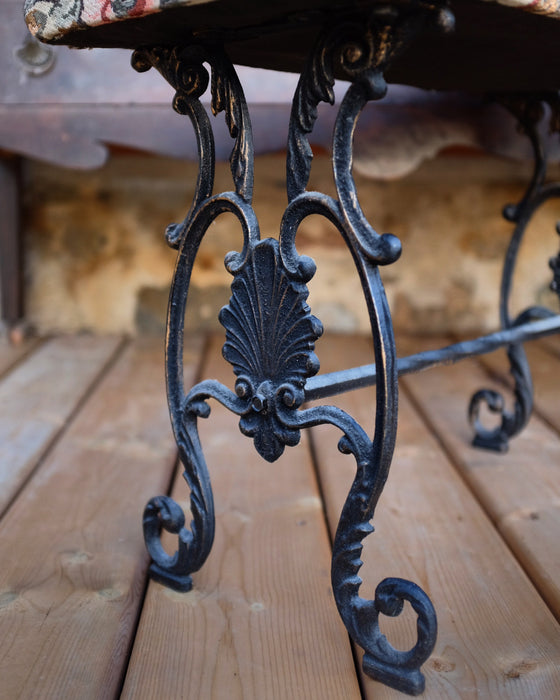 Wrought Iron Floral Bench