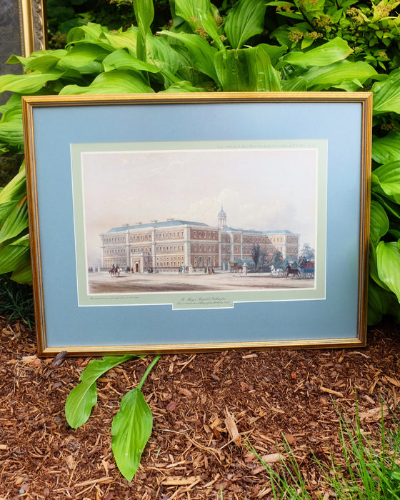 Framed St. Mary's Hospital Paddington Lithograph Print