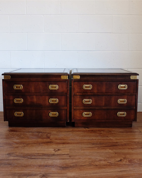 Pair of Campaign Style Side Tables
