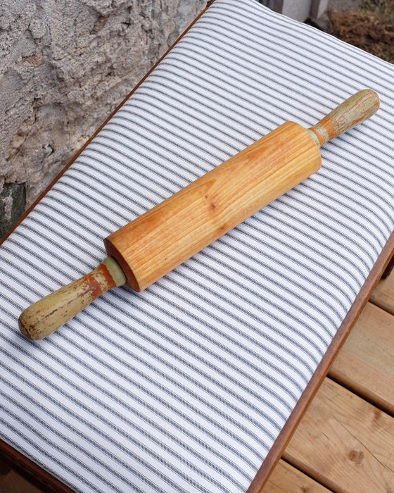 Wood Rolling Pin with Mint Handles