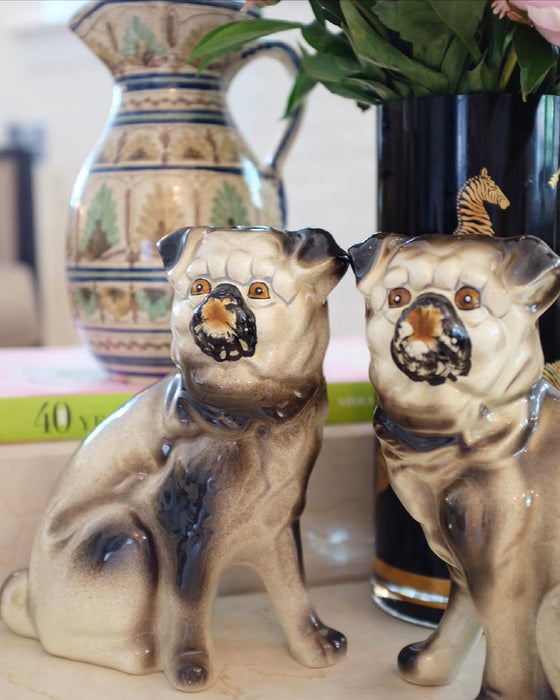 Pair of Ceramic Pugs