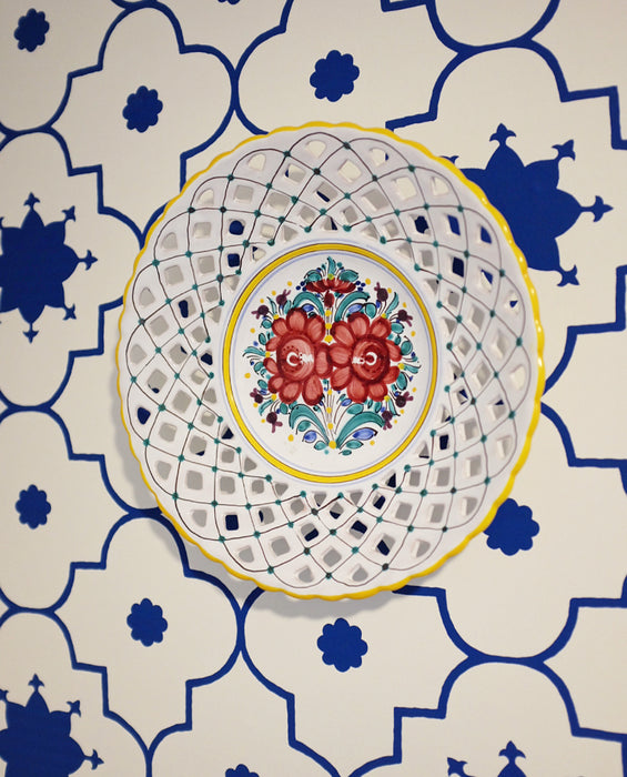 Lattice Portuguese Hand Painted Wall Plate