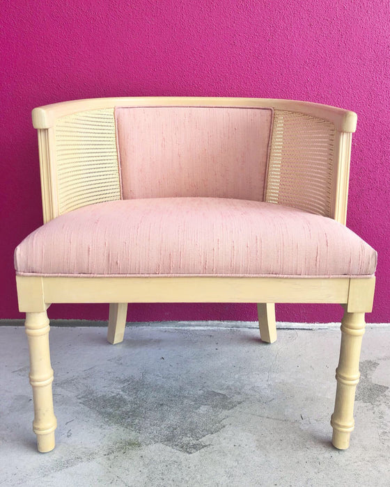 Pale Pink and Cream Faux Bamboo Chair