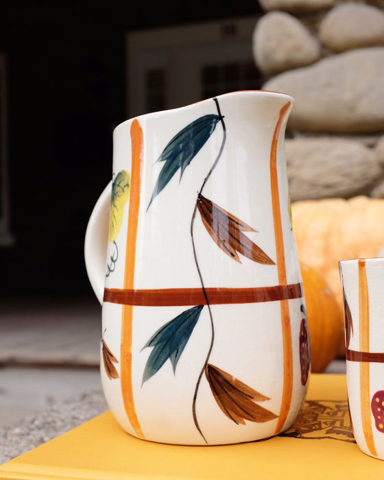 Japanese Painted Pitcher & Cups