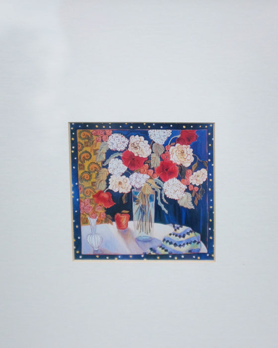 Set of 3 Flower Prints in Silver Frames