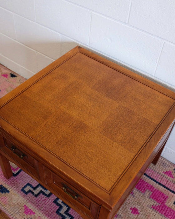 Parquet Top Side Table