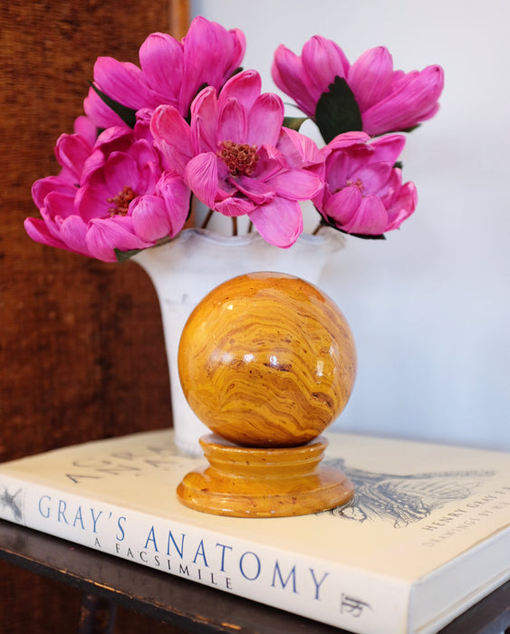 Decorative Marbled Orb and Stand