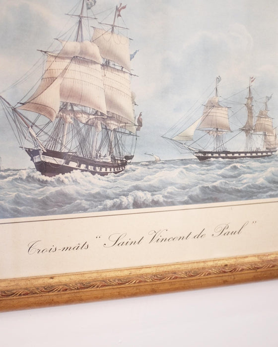 Pair of French Ship Prints