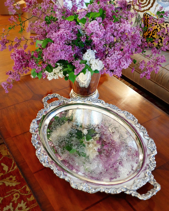 Large Oval Silver Plate Tray