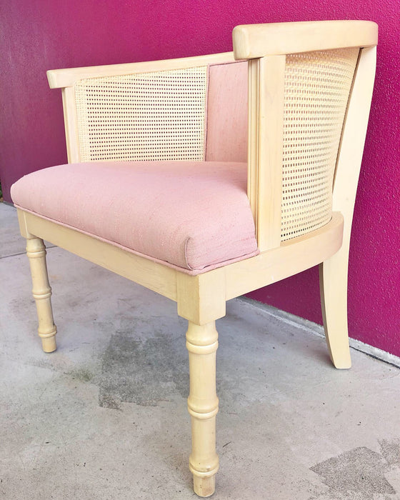 Pale Pink and Cream Faux Bamboo Chair