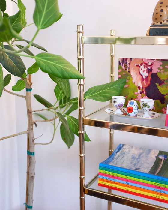 Brass Faux Bamboo Etagere