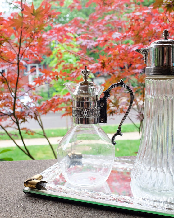 Glass and Silver Coffee Carafe