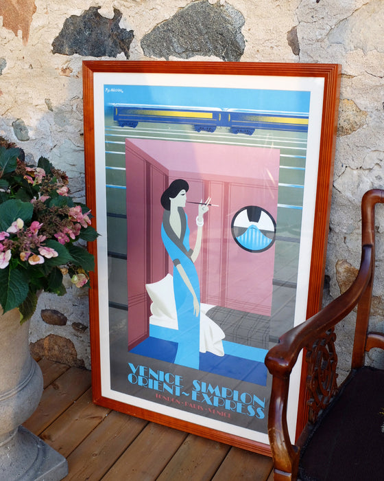 Venice Simplon - Woman in Blue 1981 Framed French Travel Poster by Fix Masseau