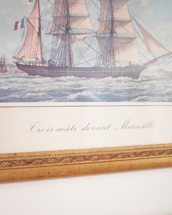 Pair of French Ship Prints
