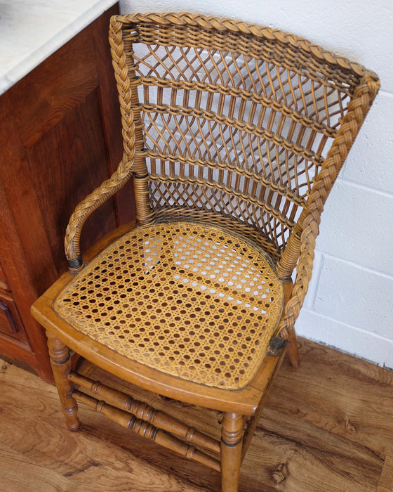 Braided Wicker Accent Chair