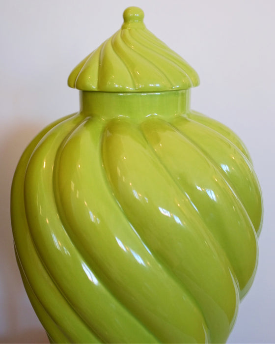 Lime Green Twisted Ginger Jar