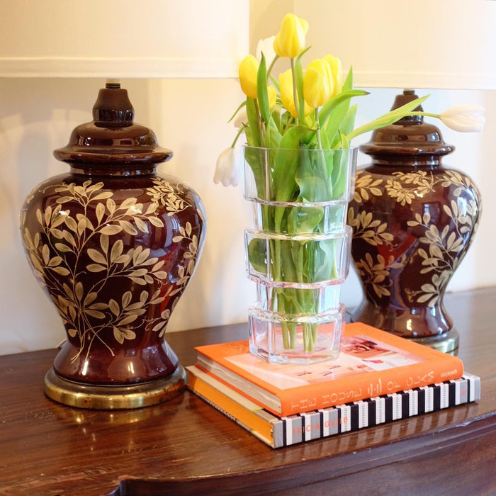Brown and Gold Ginger Jar Lamps